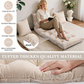 Bench Cushion for Indoor Furniture 48x18in Velvet Thicken Indoor Window Seat Cushion, Soft Piano Sofa, Entryway Storage, Bay Window Tufted Patio Porch Swing Bench Pad Memory Foam(Ivory)Garden Furniture and Chair Cushions