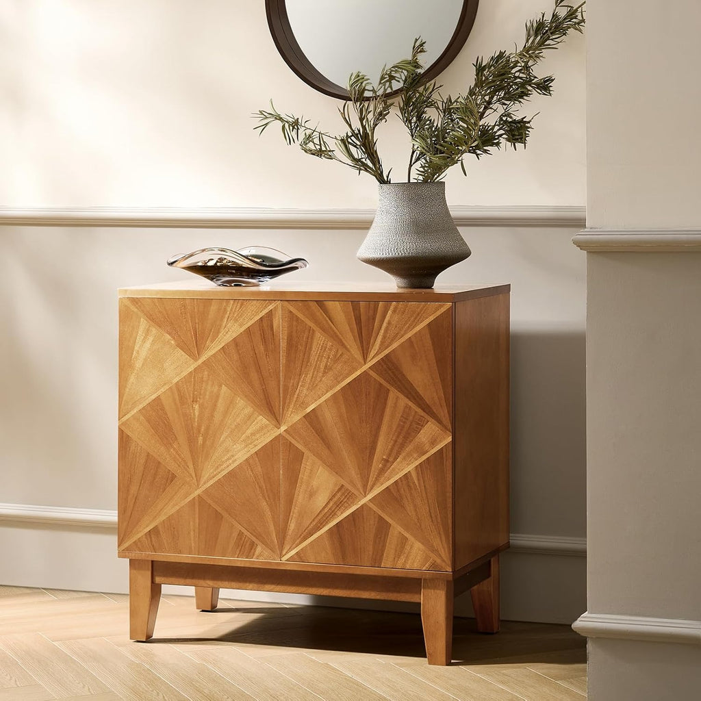 Mid Century Modern Buffet Cabinet with Magnetic Push Door Accent Storage - Adjustable Shelves Suitable for Kitchen, Living Room, Dining, Hallway - -Standing Furniture with Magnetic Door System & Adjustable Shelving