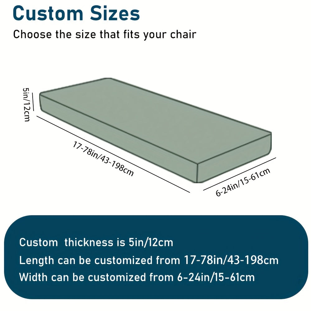 Customized 5In Thickness Indoor\u002FOutdoor High Density Bench Cushion, Two Fabrics to Choose From, Made of 70D Foam, Soft And Moderate, Can Be Equipped with Straps And Non-Slip Bottom, Window Sill, Dining Chairs And Swings Can Be Used