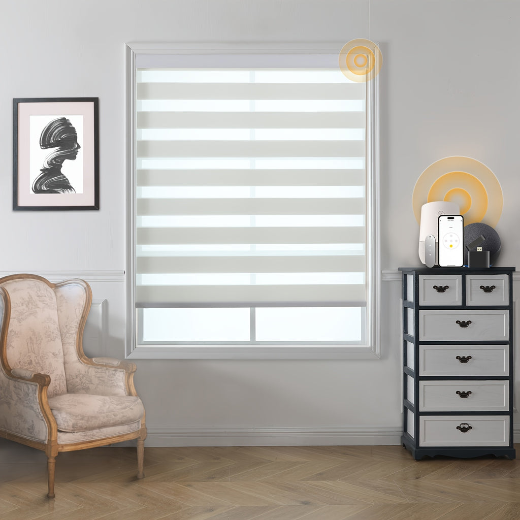 Remote-Controlled Motorized Shades, Automatic Zebra Blinds, Smart Window Coverings That Ensure Privacy, Can Be Adjusted Easily, Spring Promotion, Venetian Blinds Perfect for Window Fitting, Great for Bedrooms And Workspaces