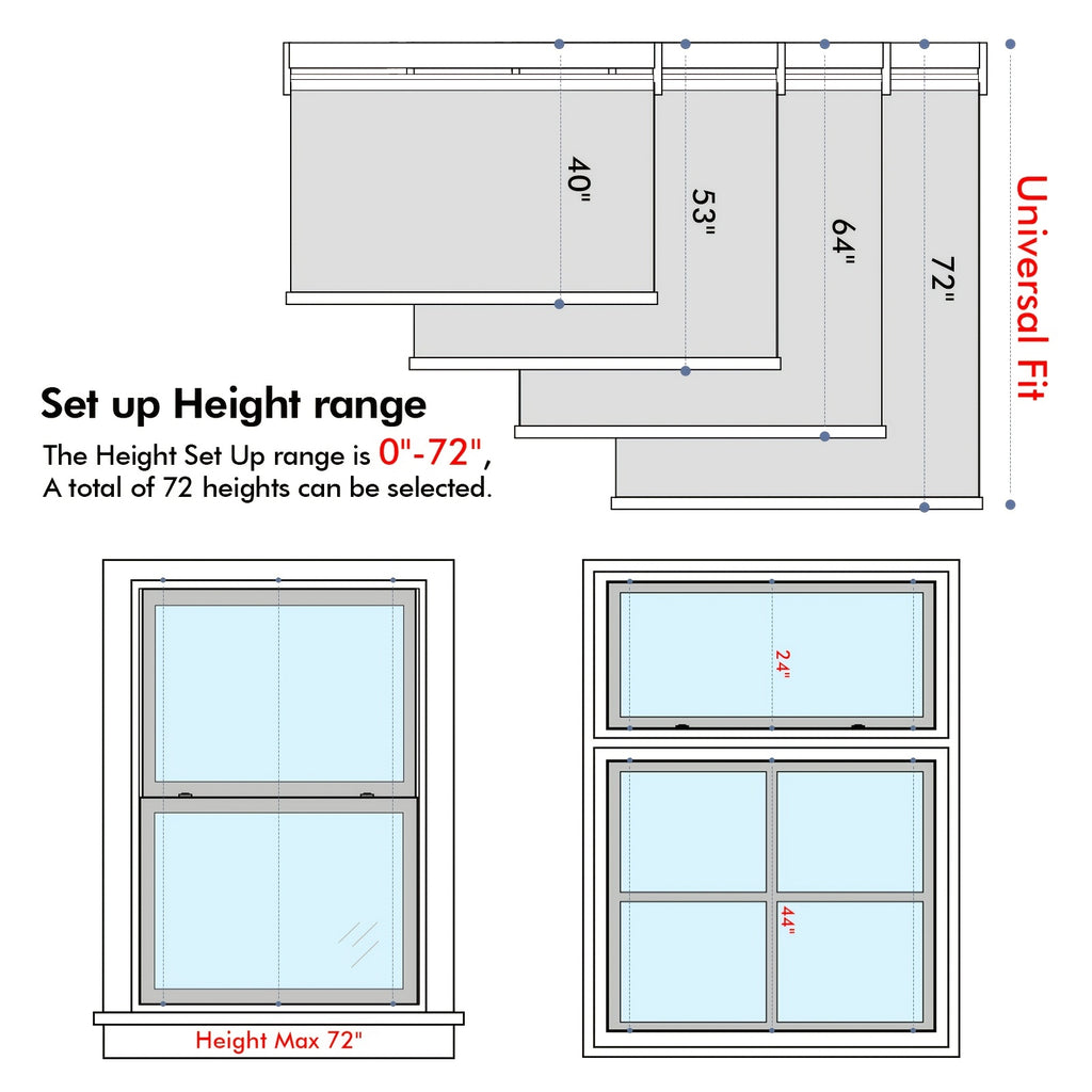 Solar-Powered Roller Shades, Electric Horizontal Blinds with Remote Control, Full Blackout Smart Roller Shades, Cordless, Privacy Protection, Hover Function, Suitable for Homes & Offices. Room Decor.