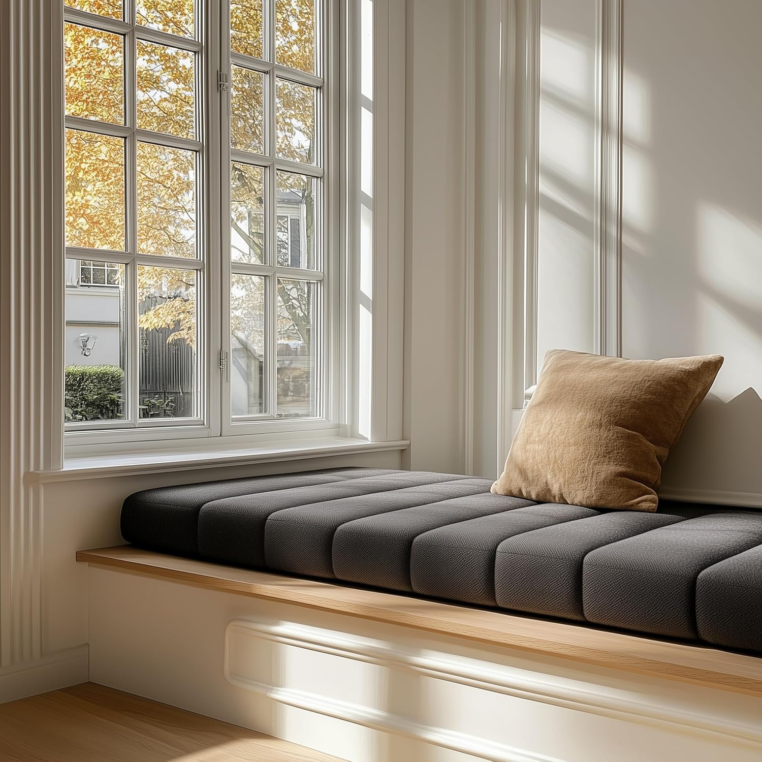 ShadeMart new soft material 3.8 inch Thick Bench cushion . bay window pad, Light Grey Window Seat  .Cushions for Furniture, Waterproof Anti-Scratch Bay Window Cushion, Premium 70D Foam Bench Cushion