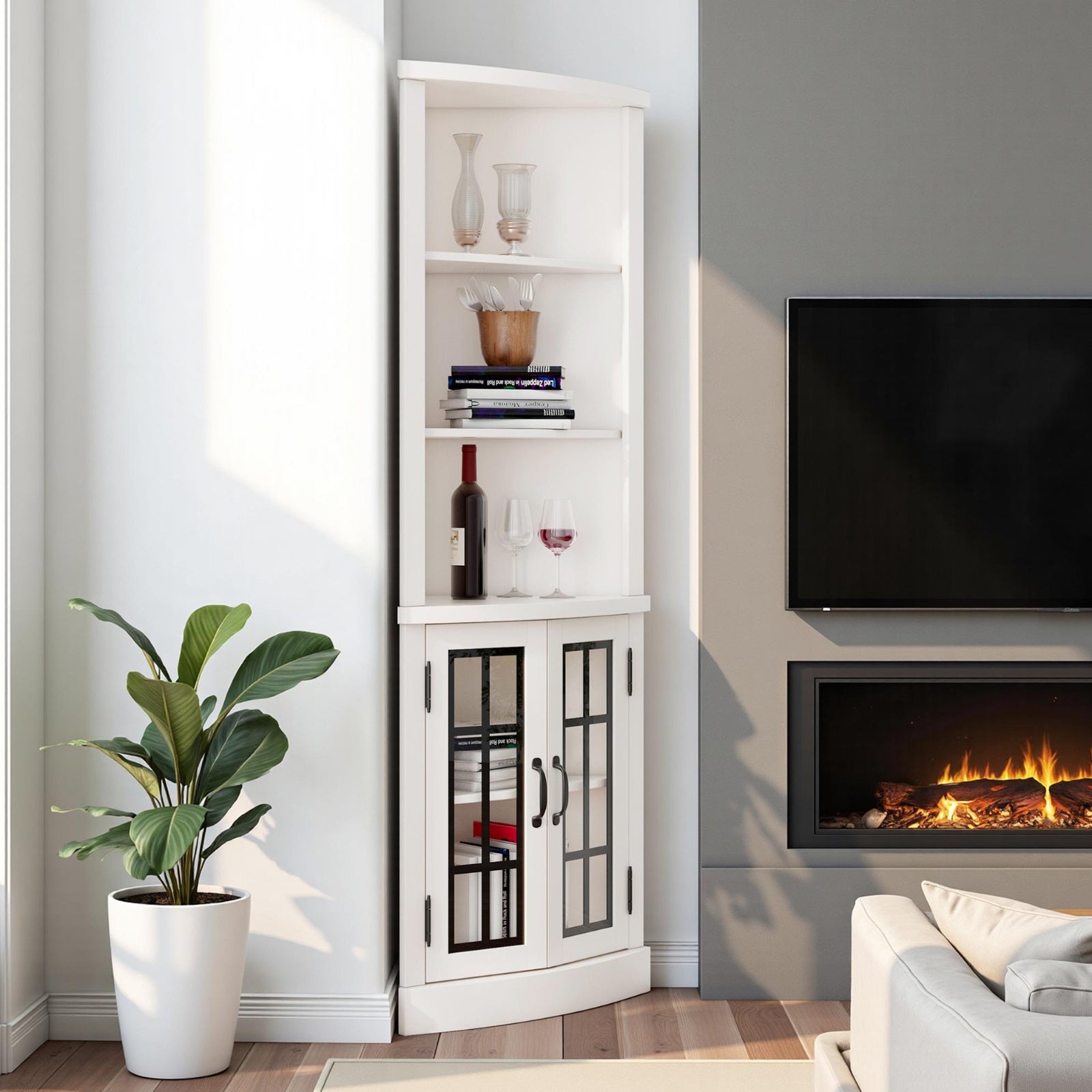 Curved Corner Storage Cabinet | 65\